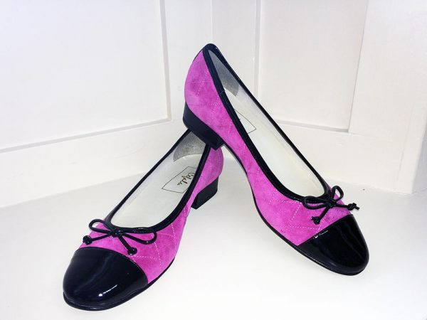 Quilted fuscia pumps, Elegante Dronfield